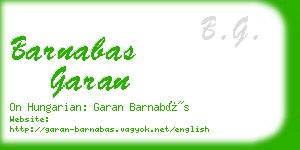 barnabas garan business card